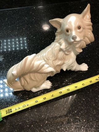 Vintage Lladro Papillon Dog Figurine 4857 Retired 11 " X 8” X 5”.