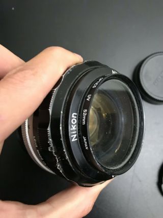 Nikon Nikkor - S Auto 55mm F/1.  2 1.  2/55 Fast Vintage Prime Lens With Caps 4
