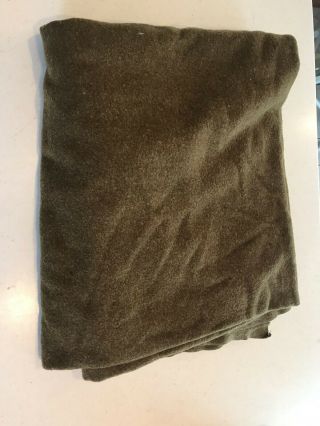 Wwii Us Army Marine Corps Brown Green Wool Blanket Ww2 Infantry Combat