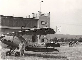 Wwii German Large Rp - Luftwaffe - Airplane - Biplane - Marked - D - Imdt - Pilot - 1930s