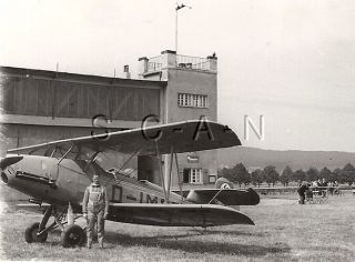 WWII German Large RP - Luftwaffe - Airplane - Biplane - Marked - D - IMDT - Pilot - 1930s 2