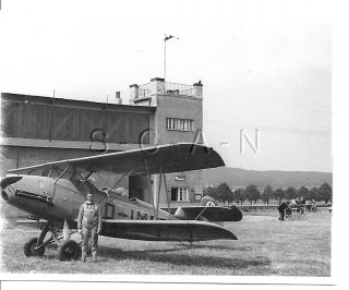 WWII German Large RP - Luftwaffe - Airplane - Biplane - Marked - D - IMDT - Pilot - 1930s 3