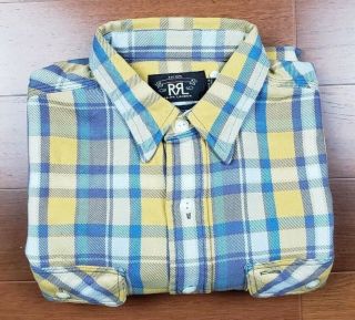 Rrl Ralph Lauren Double Rl Vintage Plaids & Checks Cotton Twill Worker Shirt M