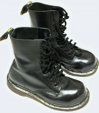 Dr.  Martens Vintage Made In England 1490 10 - Eye Boots Uk 3 Us 5 Black Airwear