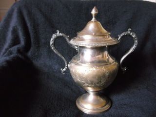 Antique Silver Plate 2 Handled 10 " Vase Or Urn John O.  Mead Circa 1850