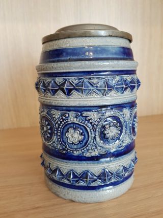 Rare Westerwald stoneware jug dated 1729 German stoneware tankard Bellarmine jug 5