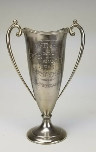 1st Place Large Vintage Silverplate Handball Trophy,  23rd St.  Ymca,  1923