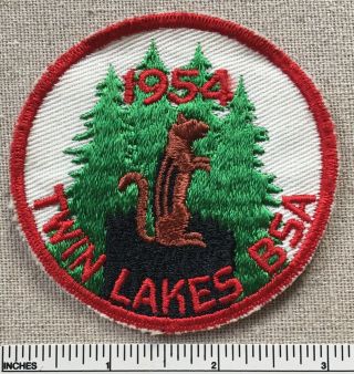 Vintage 1954 Twin Lakes Reservation Boy Scout Camp Patch Bay Lakes Council Wi