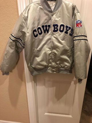 Vintage Starter Pro Line Dallas Cowboys Nfl Football Snap Satin Jacket Xl Usa