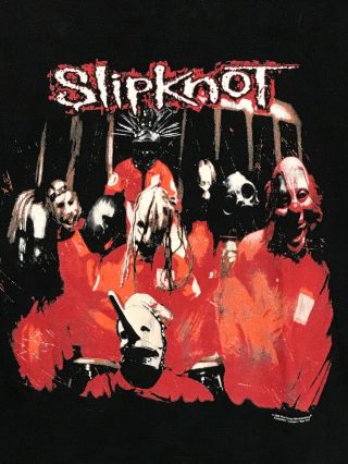 Slipknot Vintage 1999 Rare Debut Album Cover T - Shirt XL Black Blue Grape 2 Sided 2
