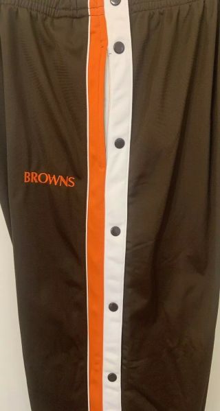 Vintage Gameday Nfl Cleveland Browns Button Down Tear Away Warm Up Pants Size Xl