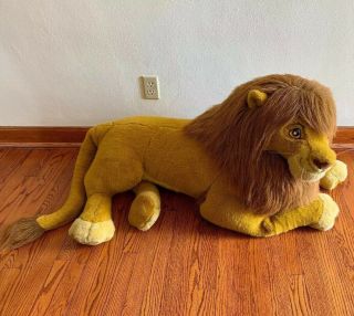 90s Vintage Disney’s The Lion King Large Adult Simba Plush 40” Douglas Co.  Huge