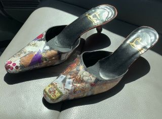 Rare Vintage Christian Louboutin Trash Mules/heels/shoes Sz.  37 1/2 37.  5