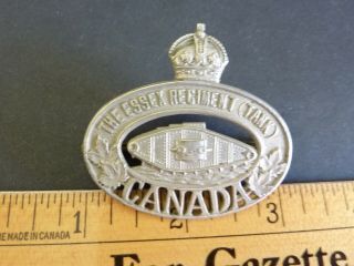 Canadian Wwii,  The Essex Regiment (tank) Cap Badge