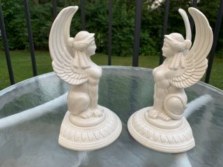 Vintage 1977 Fitz and Floyd Egyptian Sphinx Winged Lady Lion 3