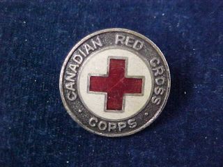 Orig Ww2 Collar Badge Canadian Red Cross Corps