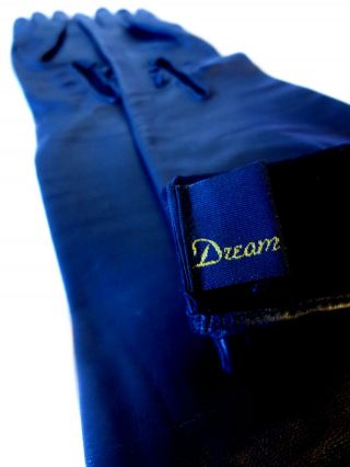 Rare Dream Dresser Vintage Long Leather Opera Gloves,  Size 7 - 7 1/2,  22 