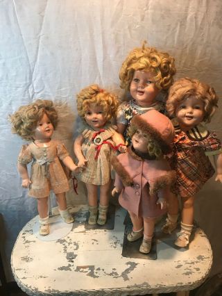 Antique Shirley Temple Dolls Composite 5 Dolls