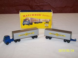 Vintage Lesney Matchbox Major Pack M - 9 Inter - State Double Freighter N/m W/box