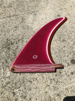 Vintage 8 3/4” Rainbow Fiberglass Surfboard Longboard Fin 3