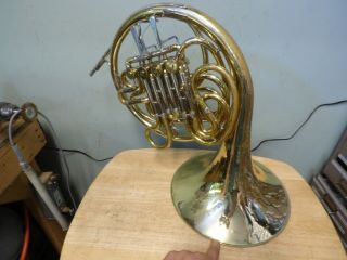 Vintage Fe Olds & Sons Double French Horn W\case Not Working\parts?