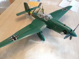 Vintage Cox Stuka JU - 87d Airplane Thimble Drome Gas Powered Green Version Rare 6