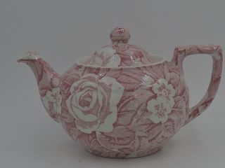 Vintage Burleigh Ware Pink Victorian Chintz Teapot