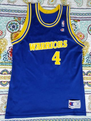 Chris Webber Golden State Warriors Champion Vintage Basketball Jersey 44 L 90s