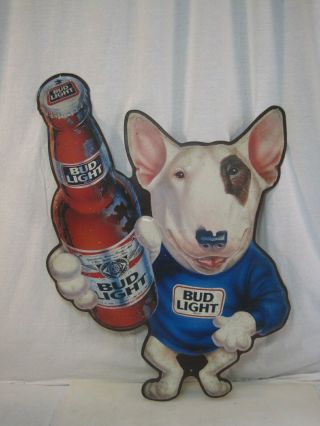 Vintage 1989 Tin Bud Light Spuds Mckenzie Beer Sign.  Embossed 26 " X 18 " B0663