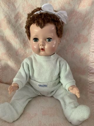Vintage Tiny Tears Doll With Vinyl Body,  Caracul Wig,  Nitey Nite Pajamas - 12 "