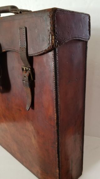Large Vintage W.  Watson & Sons Tanned Leather Optical & Photographic Case Bag 6