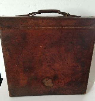 Large Vintage W.  Watson & Sons Tanned Leather Optical & Photographic Case Bag 7