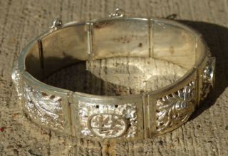 Vintage Chinese Sterling Silver Link Bracelet