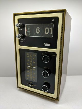 Vintage Rca Flip Clock Alarm Am/fm Radio Mod 1970 