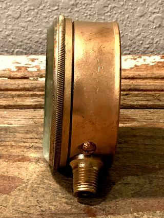 RARE: Vintage ASHCROFT Brass Pressure Gauge,  Open - Center Design,  Beveled Glass 7