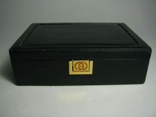 Vintage Authentic Black Leather Gucci Jewelry Box 3