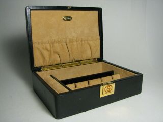 Vintage Authentic Black Leather Gucci Jewelry Box 4