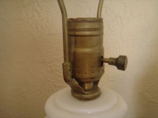 PAIR VINTAGE 1940 ' S ELECTRIC ALADDIN ALACITE GLASS LAMPS & FINIALS. 6
