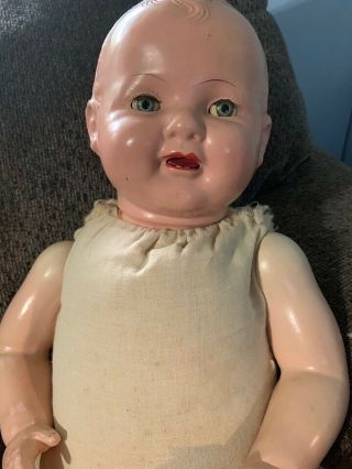 Antique big 25  chubby composition baby doll Believe is unmarked Acme Honey Baby 2