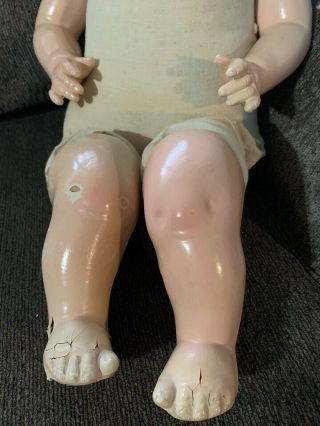 Antique big 25  chubby composition baby doll Believe is unmarked Acme Honey Baby 5