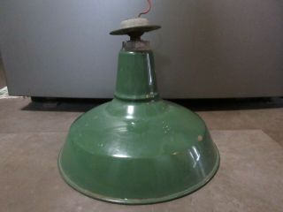Vintage 14” Gas Service Station Light Porcelain Enamel Fixture Swivel