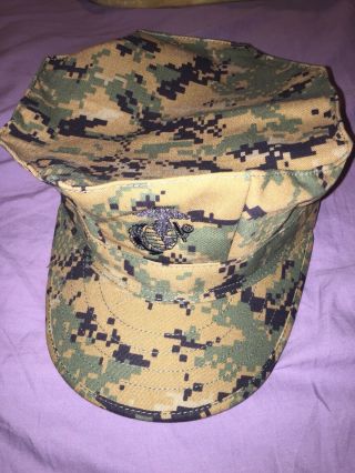 Us Marine Corps Usmc Marpat Garrison Cover Hat Military Camo Size Large 59cm