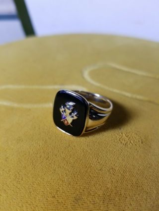 Vintage 10k Gold Knights Of Columbus Ring Size 8 Mens Onyx Ring