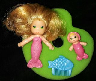 Vintage Kenner 1979 Sea Wees Sandy Mermaid Doll Blonde Baby Star Comb Lily Pad