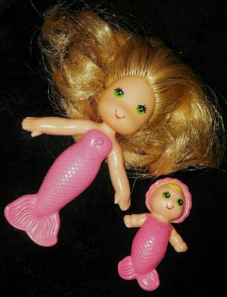 Vintage Kenner 1979 SEA WEES Sandy Mermaid Doll Blonde Baby Star Comb Lily Pad 2