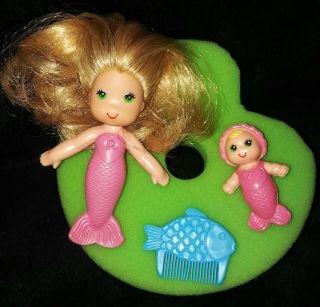 Vintage Kenner 1979 SEA WEES Sandy Mermaid Doll Blonde Baby Star Comb Lily Pad 3