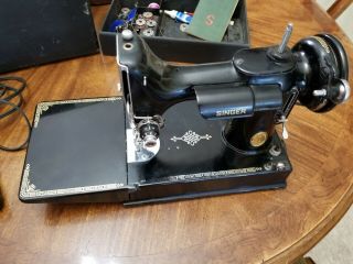 Vintage Singer Featherweight 221 - 1 Sewing Machine W/ Case And