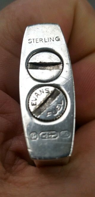 RARE Vintage Ornate Sterling Silver R Blackinton Co Evans Pocket Lighter 4