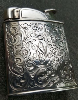 RARE Vintage Ornate Sterling Silver R Blackinton Co Evans Pocket Lighter 5