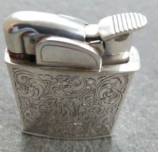 RARE Vintage Ornate Sterling Silver R Blackinton Co Evans Pocket Lighter 8